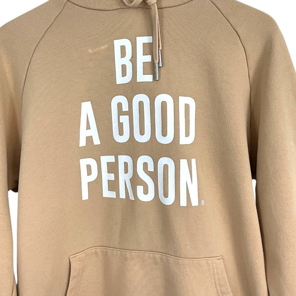 Be A Good Person BAGP Hoodie Sweatshirt Beige *FLAW* Size Medium M Unisex - Picture 2 of 8